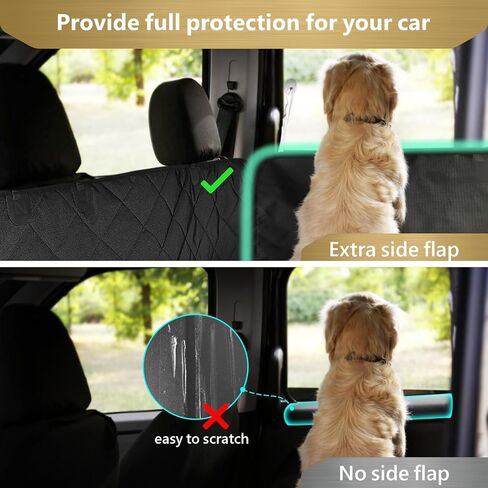 F-color SUV Cargo Liner للكلاب - بطانة شحن الحيوانات الأليفة مقاومة للماء مع أغطية جانبية، غطاء مريح لحمولة الكلاب مع غطاء ممتص للصدمات، مقاوم للخدش وغير قابل للانزلاق، كبير الحجم لسيارات الدفع الرباعي كاملة الحجم، 55 × 93 بوصة، أسود in Kuwait