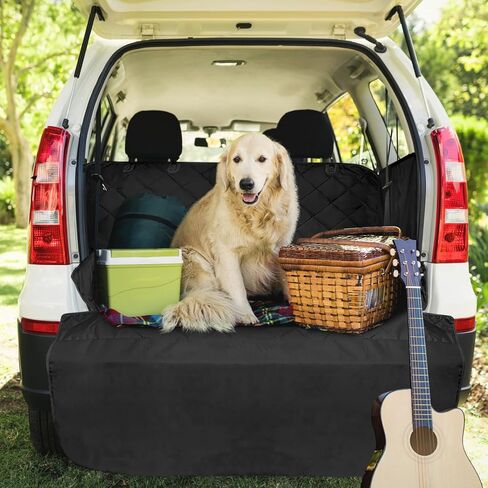 F-color SUV Cargo Liner للكلاب - بطانة شحن الحيوانات الأليفة مقاومة للماء مع أغطية جانبية، غطاء مريح لحمولة الكلاب مع غطاء ممتص للصدمات، مقاوم للخدش وغير قابل للانزلاق، كبير الحجم لسيارات الدفع الرباعي كاملة الحجم، 55 × 93 بوصة، أسود in Kuwait