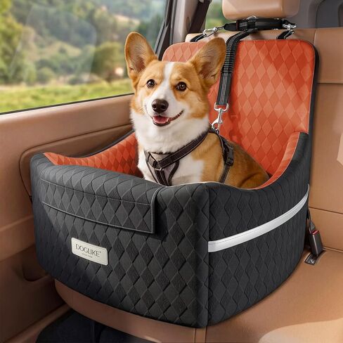 Doglike Dog Car Seat for Small/Medium Dogs Up to 35 lbs [2026 Ultimate Comfort & Safety], 5" Memory Foam Pet Booster Seats with Detachable Washable Cover, Dog Bed for Car with Puppy Safety Belts, Grey in Saudi Arabia