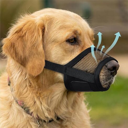 Evollax Dog Muzzle متوسطة الحجم للكلاب - كمامة ناعمة للكلاب متوسطة الحجم مع شبكة هوائية | موسيل قابل للتعديل لوقف العض والنباح والمضغ | يسمح يلهث والشرب in Kuwait