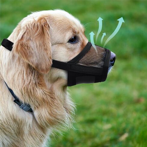 Evollax Dog Muzzle متوسطة الحجم للكلاب - كمامة ناعمة للكلاب متوسطة الحجم مع شبكة هوائية | موسيل قابل للتعديل لوقف العض والنباح والمضغ | يسمح يلهث والشرب in Kuwait