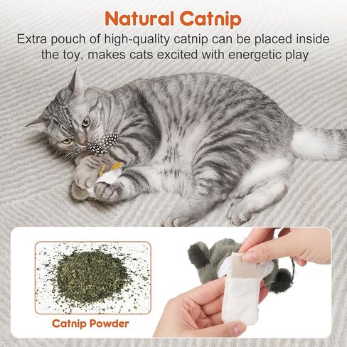 Sundix Cat Toys Flapping Bird, Lifelike Chirp Tweet, Rechargeable Touch Activated Kitten Toy Interactive Cat Exercise Toys for All Breeds Cat Kicker Catnip Toys in Kuwait
