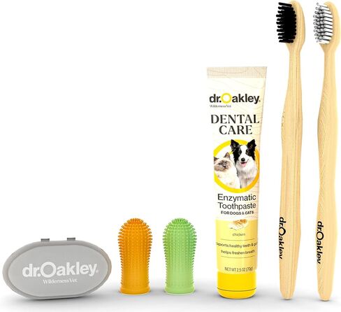 Total Dental Care Kit for Dogs & Cats: Chicken Flavor -Toothpaste, Brushes, and Case in Saudi Arabia