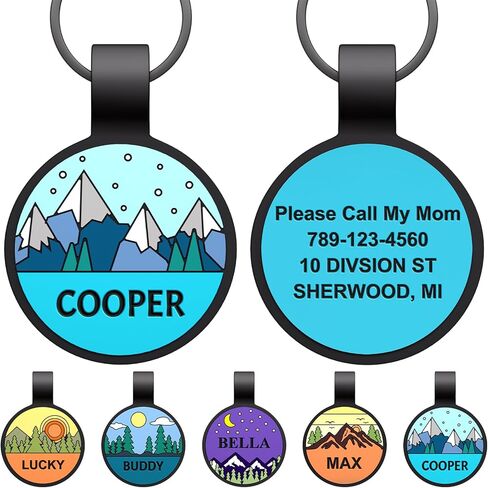 Silicone Dog Tags Personalized for Pets - Silent Dog Cat Name Tag with Deeply Engraved - Soft Pet ID Tags for Collars with Art Design Pattern (Bone) in Saudi Arabia