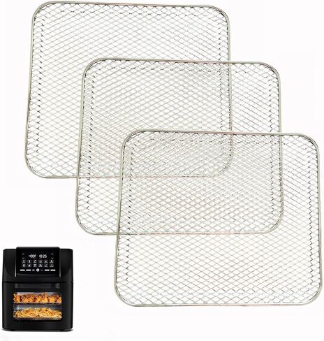 ALJ 3PCS Air Fryer Oven Mesh Shelf for Gourmia 14QT Digital Air Fryer Oven, Premium Dehydrator Rack Grid Grill Pan Crisper Cooking Plate Tray Insert Grate for Gourmia Air Fryer Oven, Dishwasher Safe in Kuwait