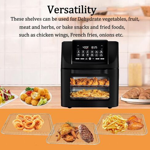 ALJ 3PCS Air Fryer Oven Mesh Shelf for Gourmia 14QT Digital Air Fryer Oven, Premium Dehydrator Rack Grid Grill Pan Crisper Cooking Plate Tray Insert Grate for Gourmia Air Fryer Oven, Dishwasher Safe in Kuwait
