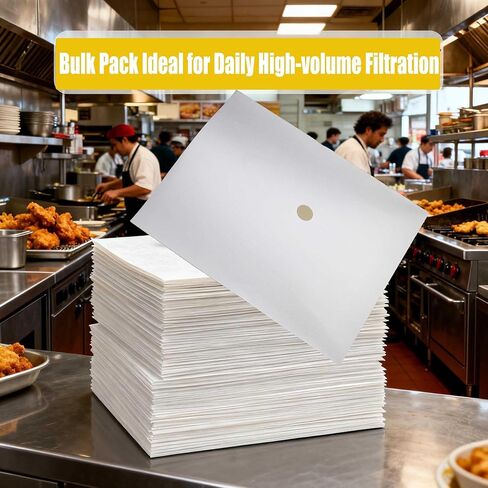 105 Pcs Deep Fryer Filter Paper 18.5 x 20.5 Inch Fryer Oil Envelope Filters, Fry Oil Filter, Ideal for Commercial Cafes, Hotels, Restaurant Kitchen, Food Trucks (105, 18.5" x 20.5") in Kuwait