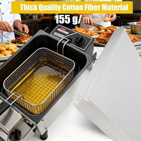 105 Pcs Deep Fryer Filter Paper 18.5 x 20.5 Inch Fryer Oil Envelope Filters, Fry Oil Filter, Ideal for Commercial Cafes, Hotels, Restaurant Kitchen, Food Trucks (105, 18.5" x 20.5") in Kuwait