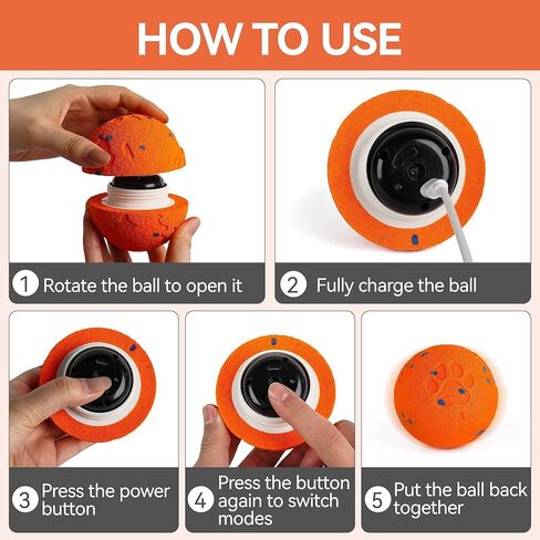 ALL FOR PAWS Interactive Dog Toy, Smart Dog Ball for Medium and Large Dogs, Automatic Moving, Bouncing and Rotating Ball Toy, ETPU Material, Motion-Activated and USB Rechargeable in Kuwait