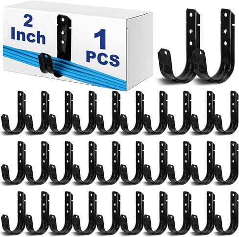Zonon Black Cable Support J Hook J Hooks for Hanging Heavy Duty Metal J Hook for Cable and Wire Management Galvanized Steel (1-5/16 Inch) in Kuwait