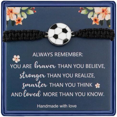 Haoze Football Soccer Bracelet - Black Beaded Sports Bracelet Gifts for Football Lovers and Women's Birthdays in Saudi Arabia