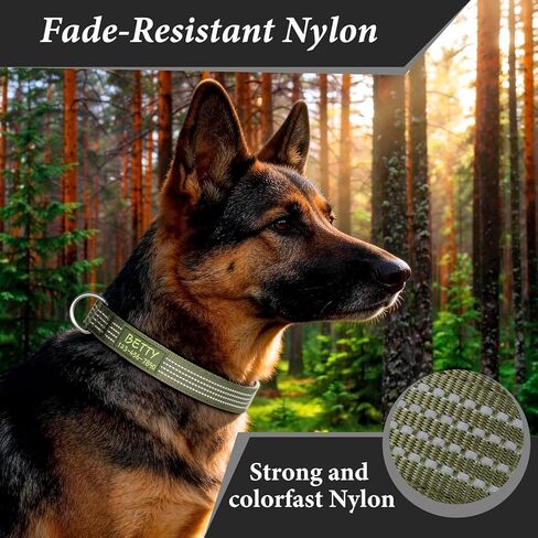 Personalized Dog Collars with Name & Phone Number, Reflective Adjustable Nylon Customized Dog Collar with Neoprene Padding, Quick Release Buckle, for Puppy Small Medium Large Dogs in Kuwait