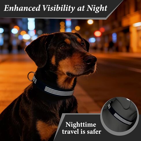 Personalized Dog Collars with Name & Phone Number, Reflective Adjustable Nylon Customized Dog Collar with Neoprene Padding, Quick Release Buckle, for Puppy Small Medium Large Dogs in Kuwait