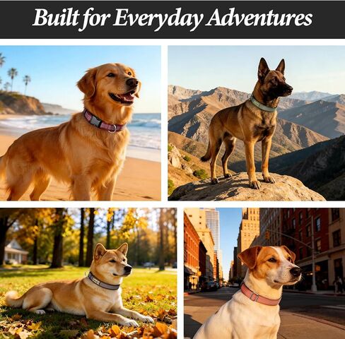 Personalized Dog Collars with Name & Phone Number, Reflective Adjustable Nylon Customized Dog Collar with Neoprene Padding, Quick Release Buckle, for Puppy Small Medium Large Dogs in Kuwait