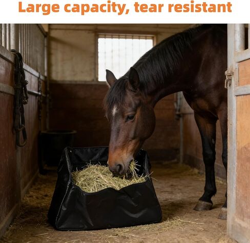 Large Hanging Grass Bag, Tear Resistant Feeding Pouch, Portable Feed Container for Horse Cow Sheep Farm Stable in Kuwait