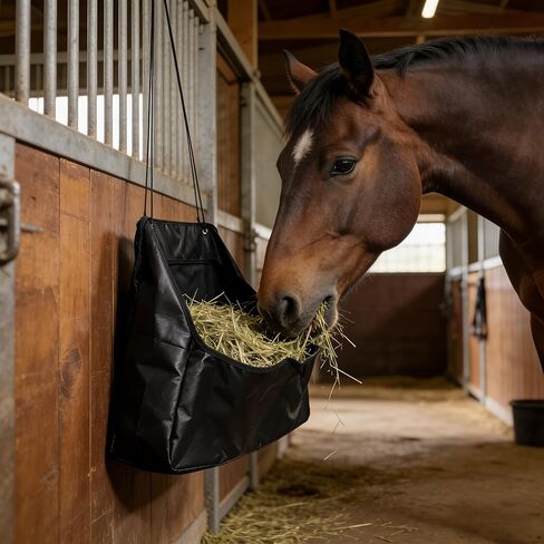 Large Hanging Grass Bag, Tear Resistant Feeding Pouch, Portable Feed Container for Horse Cow Sheep Farm Stable in Kuwait