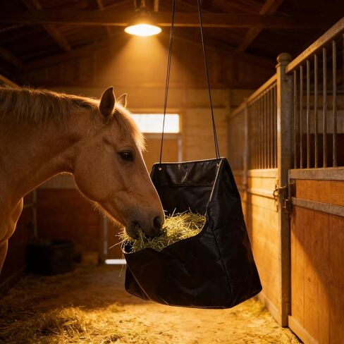 Large Hanging Grass Bag, Tear Resistant Feeding Pouch, Portable Feed Container for Horse Cow Sheep Farm Stable in Kuwait