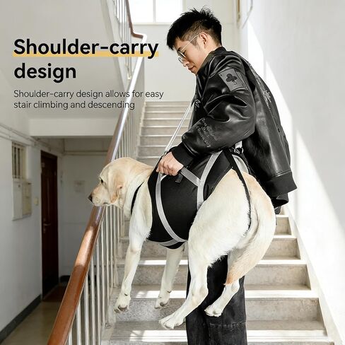 Dog Lift Harness for Senior & Injured Pets, Full Body Support Rehabilitation Dog Sling Carrier with Handles, Front/Rear Leg Assist for Arthritis, Hip Dysplasia & Post-Surgery Recovery XXL in Kuwait