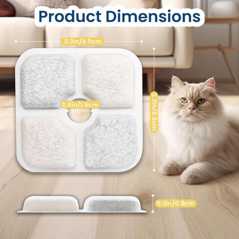 26 عبوة من فلتر نافورة مياه القطط، بديل فلتر نافورة القطط لنافورة الشرب من كاتيت بيكسي، فلتر مياه بديل ثلاثي الحركة، أبيض in Kuwait