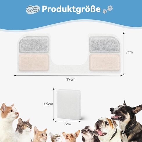 24 Pack Replacement Filters for FEELNEEDY Cat Water Fountain (FN-W17) - 108oz/3.2L Pet Water Fountain, 12 Pack Filters + 12 Pack Pump Sponges in Kuwait