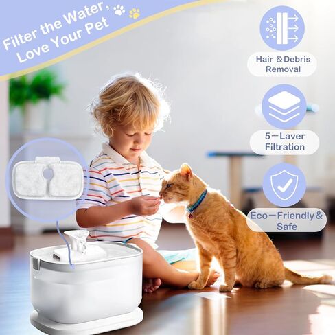 50 Packs for Petlibro Cat Water Fountain Filters Replacement, Compatible with Cat Water Fountain PLWF005 PLWF105 PLWF115 (25 Replacement Water Filters + 25 Pre-Filter Sponges) in Saudi Arabia