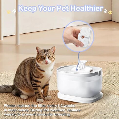 50 Packs for Petlibro Cat Water Fountain Filters Replacement, Compatible with Cat Water Fountain PLWF005 PLWF105 PLWF115 (25 Replacement Water Filters + 25 Pre-Filter Sponges) in Saudi Arabia