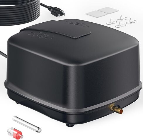 مجموعة ملحقات POPOSOAP Pond Aerator المتوافقة مع مضخات الهواء، وأنابيب خطوط الطيران السوداء بطول 52 قدمًا مع مقسم بأربعة اتجاهات و4 مجموعة تهوية لأحجار الفقاعات لخزان الأسماك في الهواء الطلق، وخزان الصرف الصحي، وحديقة المياه P801 in Kuwait