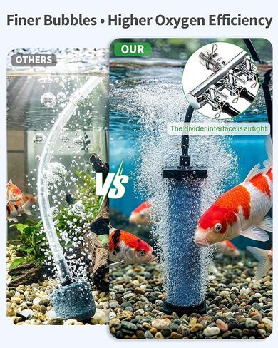 مجموعة ملحقات POPOSOAP Pond Aerator المتوافقة مع مضخات الهواء، وأنابيب خطوط الطيران السوداء بطول 52 قدمًا مع مقسم بأربعة اتجاهات و4 مجموعة تهوية لأحجار الفقاعات لخزان الأسماك في الهواء الطلق، وخزان الصرف الصحي، وحديقة المياه P801 in Kuwait