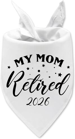 My Mom Retired 2026 Dog Bandana Retirement Gifts Adjustable Pet Scarf for Large Medium Small Dogs Retirement Photo Prop Accessories for Women Dog Mother Retired in Kuwait