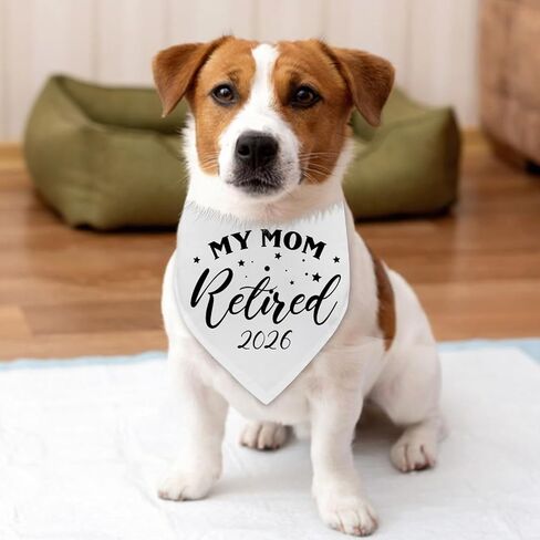 My Mom Retired 2026 Dog Bandana Retirement Gifts Adjustable Pet Scarf for Large Medium Small Dogs Retirement Photo Prop Accessories for Women Dog Mother Retired in Kuwait