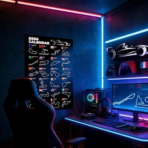 F1 Poster Track Wall Art Picture for Boys Room Office Decor Formula 1 Merchandise Racing Gift （23.6X15.7 inches） in Saudi Arabia