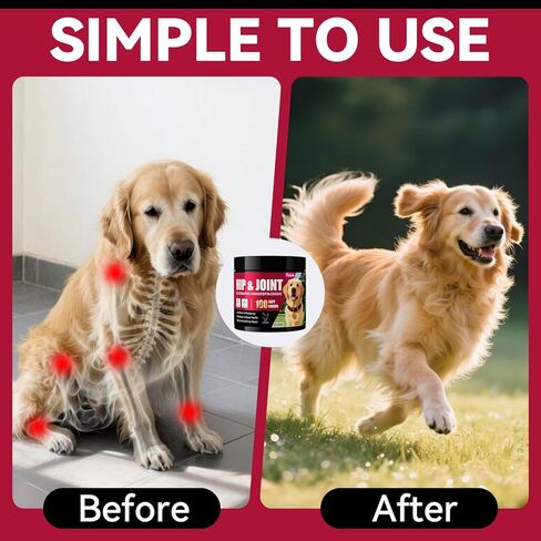 Hip and Joint Supplement for Dogs, Advanced Glucosamine for Dogs Vet-Formulated with Chondroitin, Msm,Omega 3, Pet Joint Health Support Mobility for All Puppy, Adult & Large Breed & Senior Dog in Kuwait