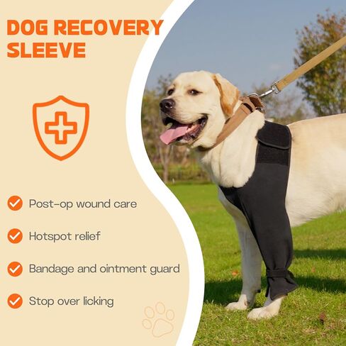 Dog Recovery Sleeve for Front Leg– Single Dog Leg Sleeve to Stop Licking– Breathable Protection for Joint Pain, Elbow Injuries, Hot Spots, Surgery, Wound Care as Cone Alternative(Right,L) in Saudi Arabia