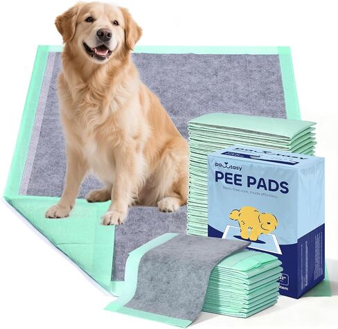 Pawtasy Charcoal Dog Pee Pads XXL, 50 Count,28" x 34" Extra Large Disposable Puppy Training Pads with Bamboo Charcoal Odor Control, 5-Layer Super Absorbent & Leak-Proof Pet Potty Pads for Dogs, Cats in Kuwait
