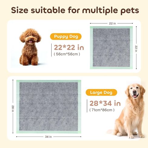 Pawtasy Charcoal Dog Pee Pads XXL, 50 Count,28" x 34" Extra Large Disposable Puppy Training Pads with Bamboo Charcoal Odor Control, 5-Layer Super Absorbent & Leak-Proof Pet Potty Pads for Dogs, Cats in Kuwait
