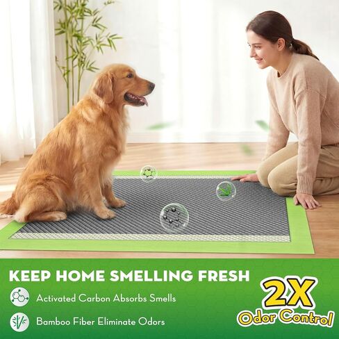 CROCI Dog Pads Extra Large, 28"x34" Pee Pads for Dogs, 2X Odor-Control with Charcoal & Bamboo Material, 4-Corner Adhesive Tabs, Super Absorbent & Leak-Proof, Disposable (40 Counts) in Saudi Arabia