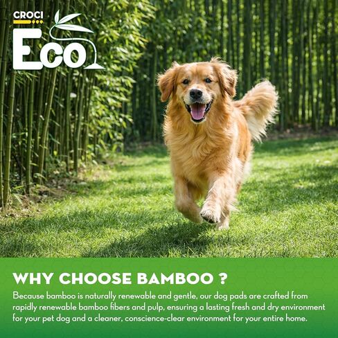 CROCI Dog Pads Extra Large, 28"x34" Pee Pads for Dogs, 2X Odor-Control with Charcoal & Bamboo Material, 4-Corner Adhesive Tabs, Super Absorbent & Leak-Proof, Disposable (40 Counts) in Saudi Arabia