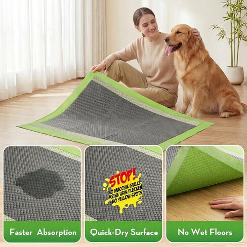 CROCI Dog Pads Extra Large, 28"x34" Pee Pads for Dogs, 2X Odor-Control with Charcoal & Bamboo Material, 4-Corner Adhesive Tabs, Super Absorbent & Leak-Proof, Disposable (40 Counts) in Saudi Arabia