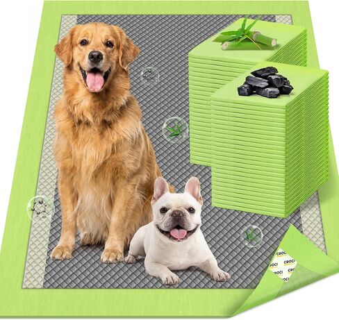 CROCI Dog Pads Extra Large, 28"x34" Pee Pads for Dogs, 2X Odor-Control with Charcoal & Bamboo Material, 4-Corner Adhesive Tabs, Super Absorbent & Leak-Proof, Disposable (40 Counts) in Saudi Arabia