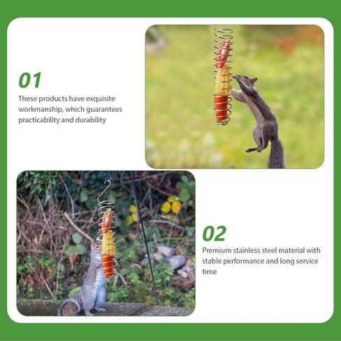 Squirrel Feeder Corn Cob Holders 2-Pack Outdoor Bird Feeding Supplies Lightweight Stainless Steel Feeders for Backyard Garden Wildlife 9.84X1.77X1.77In Easy to Clean in Kuwait