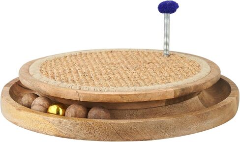 Cat Scratching Pads Interactive Cat Toys Natural Sisal Toys with Interactive Play Balls – Indoor Cat Scratcher Post for Furniture Protection, Exercise & Stress Relief 12.5 x 12.5 x 3 in Kuwait