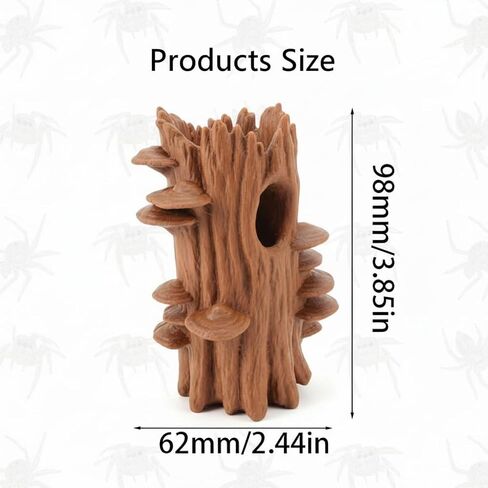 Natural Log Hideout for Jumping Spiders - Magnetic Terrarium Decoration, 2-in-1 Enclosed & Hollow Shelter for Jumping Spider Habitat in Kuwait