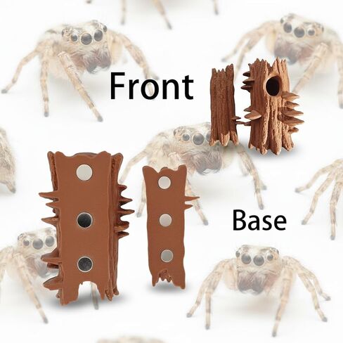 Natural Log Hideout for Jumping Spiders - Magnetic Terrarium Decoration, 2-in-1 Enclosed & Hollow Shelter for Jumping Spider Habitat in Kuwait