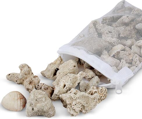 1.1lb/500g Crushed Coral for Freshwater Aquarium, Natural Filter Media to Raise pH with Reusable Media Bag in Kuwait
