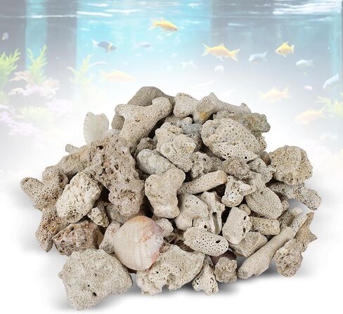 1.1lb/500g Crushed Coral for Freshwater Aquarium, Natural Filter Media to Raise pH with Reusable Media Bag in Kuwait