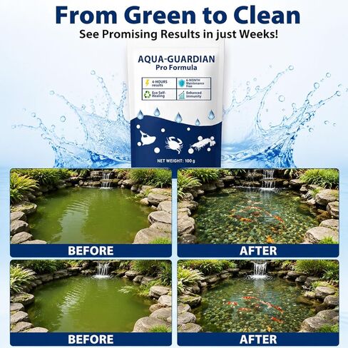 Aqua Guardian Pro Formula for Pond: Aquatic Care Powder for Fish, Shrimp, Crab in Ponds & Aquariums, Easy-Mix, Maintenance Friendly, 100g in Kuwait