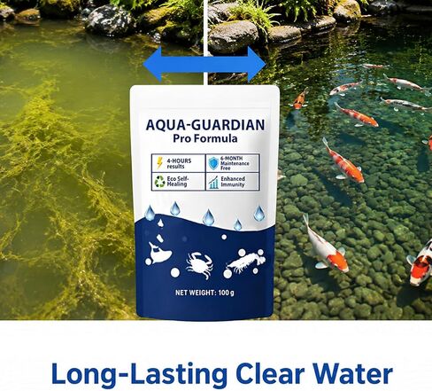 Aqua Guardian Pro Formula for Pond: Aquatic Care Powder for Fish, Shrimp, Crab in Ponds & Aquariums, Easy-Mix, Maintenance Friendly, 100g in Kuwait
