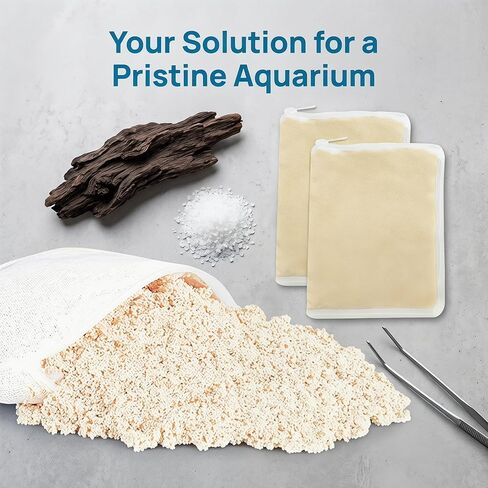 Aquarium Filter Resin for Water Purification, 2 Bags x 300ml, Tannin Remover, Odor Eliminator for Crystal Clear Water (2) in Kuwait