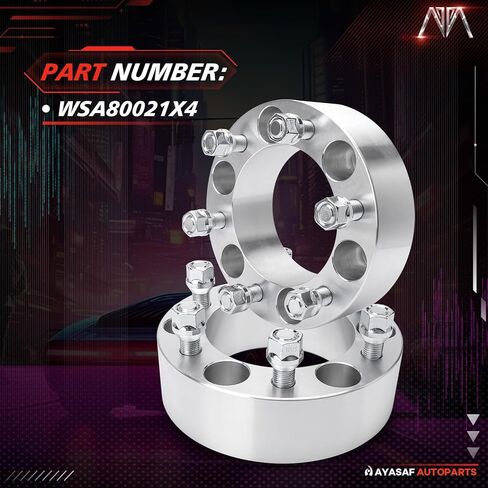 MAYASAF [2 بوصة سميكة، 4 عبوات، 6 عروات] فواصل عجلات لسيارة Chevy(GMC) 1500/C2500/K2500، Tahoe/Astro/Yukon(XL)/Avalanche، Cadillac Escalade ESV/EXT، نمط مسمار 6x5.5، محور 108 مم تتحمل، M14x1.5 ترصيع in Saudi Arabia