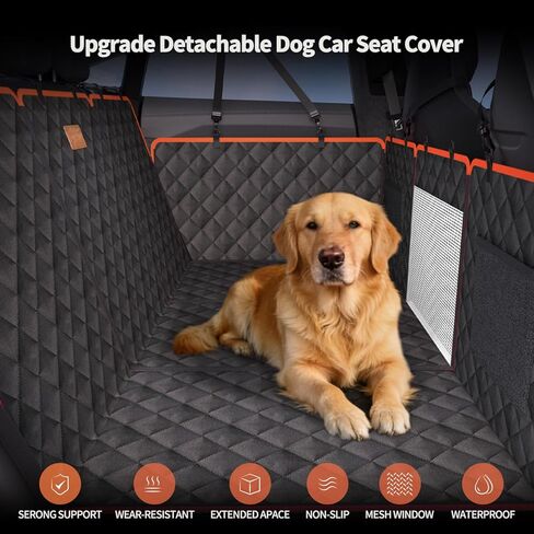 Dog Car Seat Cover for Back Seat, 1seat to 3seats can be Switched at Will. Back Seat Extender with Hard Bottom. 600D Heavy Duty Scratch,Nonslip,Waterproof Dog Hammock for Cars,Trucks and SUVs. in Saudi Arabia